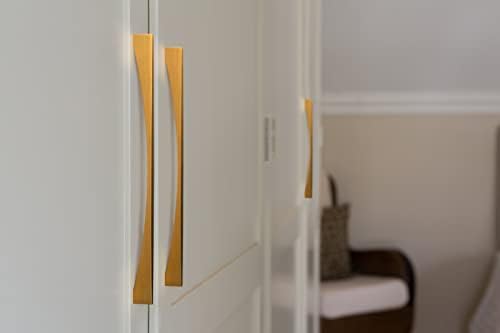 Pull de gabinete de latão escuro escovado de goo-ki, alça de gabinete minimalista moderno de 12,6 '