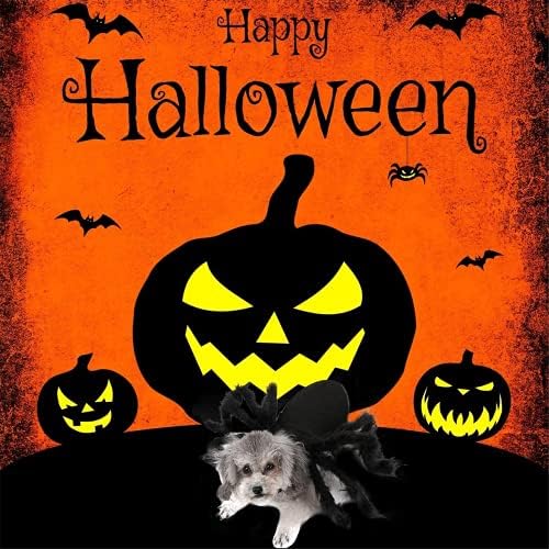 Traje de aranha para cães, fantasia de fantasia de cães de cães para cães ou gatos, simulação de terror luxuosas grandes asas de aranha vestem decoração de festas de halloween.