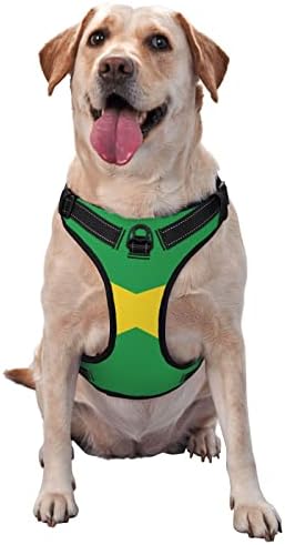Arnês de cachorro bandeira jamaicana Pet Ajustável ao ar livre Caires X-Large