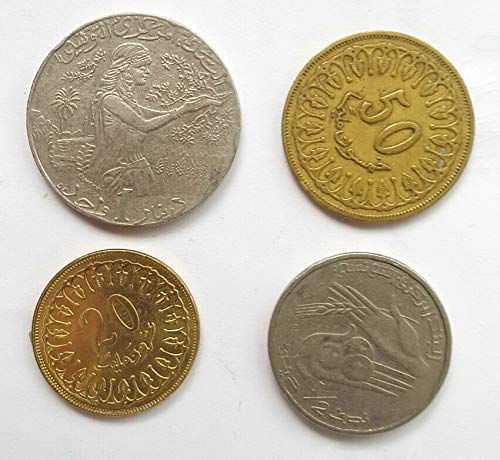 TN 1997 Conjunto de dinares raros e Millims, Tunísia muito bem