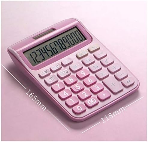Calculadora de mesa de 12 dígitos de 12 dígitos Botões grandes ferramentas de contabilidade de negócios financeiros Pink Black Black Big Buttons Battery and Solar Power Calculator
