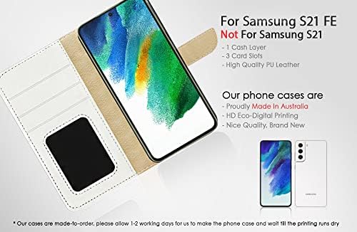 Para Samsung S21 Fe, para Samsung Galaxy S21 Fe 5G, capa de capa de carteira de flip de flip, A24791 Squeleto de terror