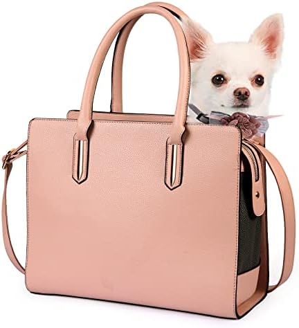 Portador de bolsa de cães de moda newele para cães pequenos com alça de ombro, segure até 7 libras portador de estimação de couro PU, transportadora de gatos, portadora de cachorro aprovada pela companhia aérea para viajar
