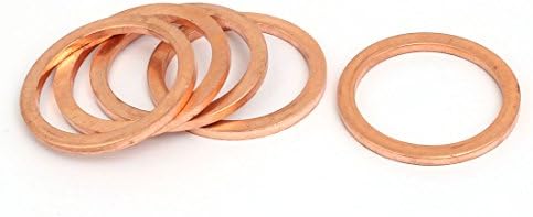 UXCELL® 5pcs 24mmx30mmx2mm de cobre anel plano arruela de trituração de vedação