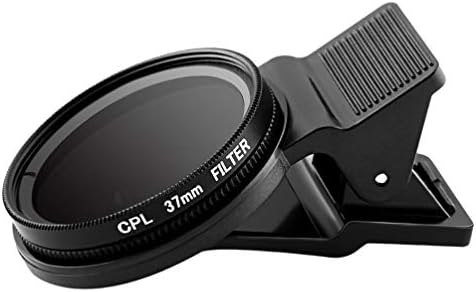 Kit de filtro de lente de telefone celular de 37 mm, clipe de polarizador portátil no filtro CPL do celular, clipe de lente
