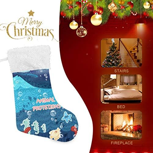 Pimilagu Protect Ocean Christmas meias 1 pacote 17,7 , meias penduradas para decoração de Natal