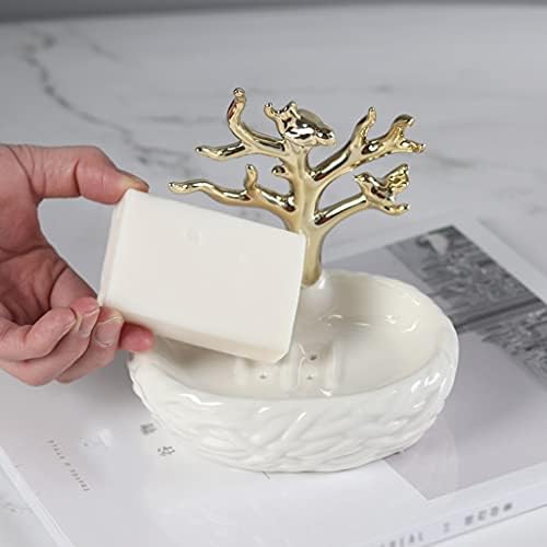 Sopa de caixa de sabão nórdico criativo sabonete cerâmico ramo ramo de sabonete sofisticado drenagem de banheiro personalidade