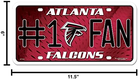 Rico Industries NFL #1 Fan Metal Plate Plate Tag, Atlanta Falcons