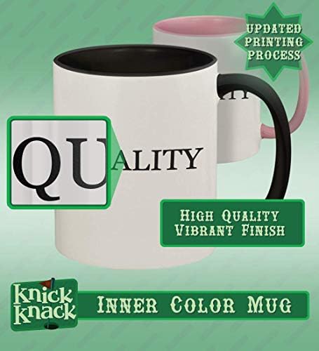 Presentes de Knick Knack Munter - 11oz Hashtag Ceramic Colored Handle and Inside Coffee Cup Cup, preto