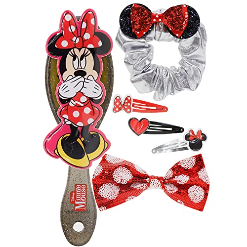 Disney Minnie Mouse - Townley Girl Hair Accessories Caixa | Conjunto de presentes para garotas infantis | Idades de 3 anos, incluindo arco de cabelo, escova de cabelo, clipes de estalo e muito mais para festas, festas do pijama e reformas