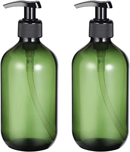 Distribuidor de garrafa de bomba Namazi, garrafa de sabão, garrafas de bomba de plástico vazias, garrafa vazia de loção para loção para bomba com garrafa de bomba de bomba de garrafa de plástico transparente verde 500ml 16,7oz