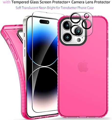 Caso claro de neon para iPhone 14 Pro Max, fofos estojos de telefone de design vibrante retrô para mulheres acessórios dos