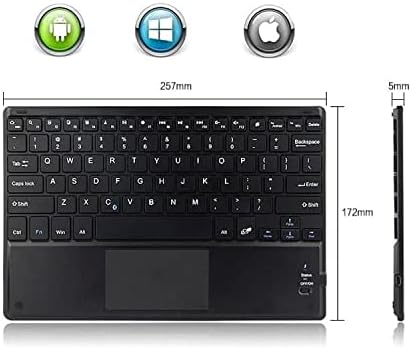 Teclado de ondas de caixa compatível com o teclado Samsung Galaxy A12 - Slimkeys Bluetooth com trackpad, teclado portátil com trackpad para Samsung Galaxy A12 - Jet Black