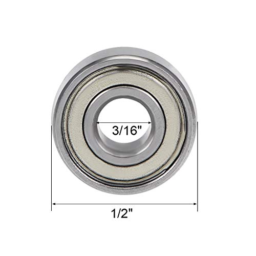 UXCELL R3ZZ GREAVE DEEIU ROLAMENTO DE BALA DE 3/16 X1/2 X10/51 ABEC-3 ROLOS DE ABEC-3