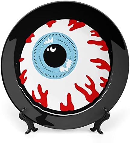 Placa decorativa ocular de sangue de Bloodshot com Stand Bone China Plate para casa de estar em casa cozinha