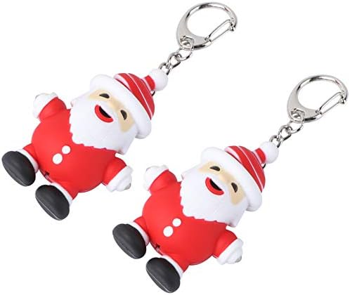 Valiclud Car Key Ring 2pcs Natal Papai Noel Kichain Growing Led Key Anel de Natal Pingente Pingente Santa Papai Noel