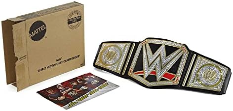 Cinturão do Campeonato da WWE [ Exclusive] e título do campeonato com estilo autêntico, medalhões metálicos, cinto semelhante a couro e recurso ajustável que se encaixa na cintura das crianças de 8 anos ou mais