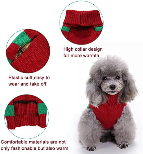 Camisinho de cachorro Turtleneck malha, roupas de cachorro para cachorro pequeno, suéteres fofos para cães para o outono