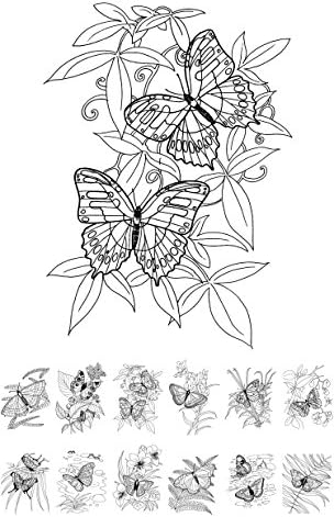 Livro de colorir adultos Butterflies and Flowers Flonz Vintage Designs