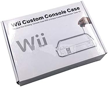 Novo substituto de capa de casca de alojamento completo com acessórios de adesivos para nintendo wii console- azul