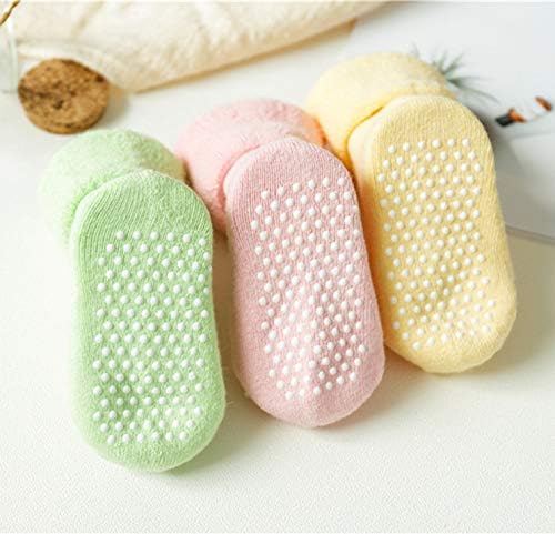 Meias para bebês kaariss com garras de garra de algodão grossa Anti-Slip 0-3 anos, 6 pacote