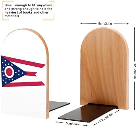 Ohio State Flag Livros Livros decorativos Print Wood Livro termina para Shelve Pack de 1 par