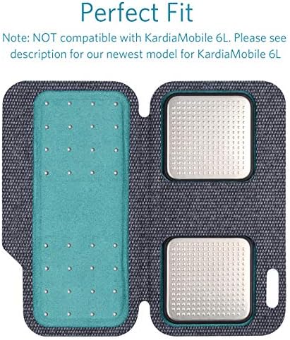 Caixa de transporte para Kardia Mobile Ekg Monitor - Travel Kardia Case se encaixa no bolso, apresenta um fechamento magnético para manter o dispositivo Kardia seguro em qualquer lugar, não Fit Kardiamobile 6L, azul escuro