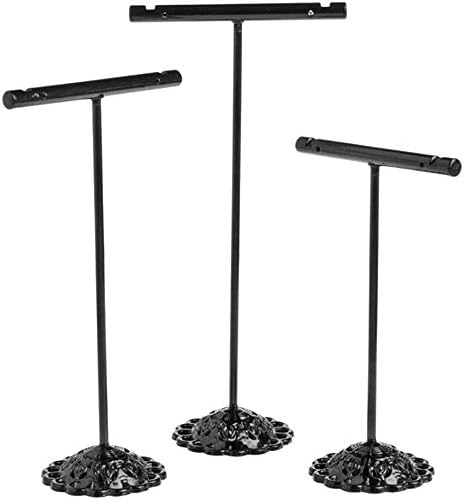 3 peças T Solicha de forma t Solidador de metal Jóias Metal Stands Stands Organizador de jóias Visor de puxador Tower Tower