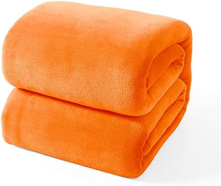 Exq Home Fleece Blanket Orange Throw Planta para sofá ou cama - Microfiber Fuzzy Flannel Clanta para adultos ou crianças