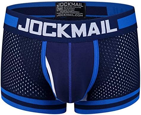 JockMail Men Mesh Mesh Roupa Boxadores Trunks Shorts Borda de Crófchas respiráveis ​​Boxadores de roupas íntimas
