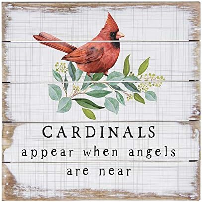 Simplesmente disse: Inc paletes perfeitos petites - os cardeais aparecem quando os anjos estão próximos, 8x8 em Wood Sign Pet20278