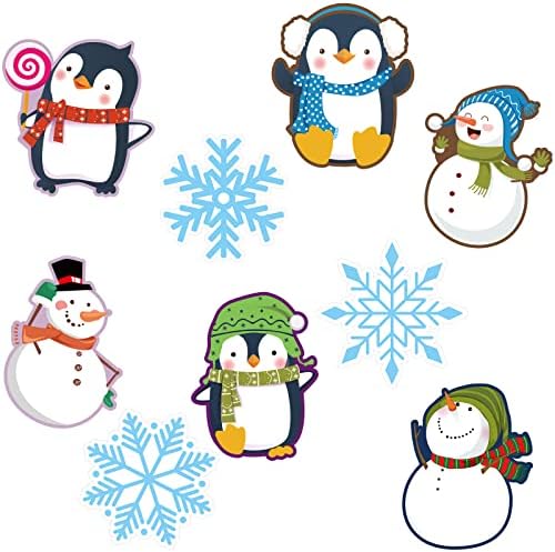 45 PCs Cutupções de inverno, Snowflake Acentos Corte de papel Tags Tags Boletim sazonal Tree Exibe Decoração em sala de aula para