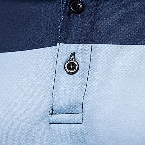 Zhishiliuman mass de manga curta listrada camisa pólo slim sports sports de golfe camiseta casual camiseta de botão de colarinho leve