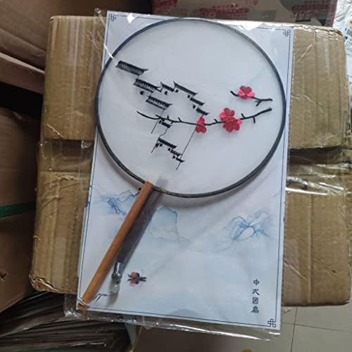Jkuywx redondo bordado fã de seda artesanal decoração de casa hanfu acessórios de animação hanfu estilos chineses fãs de mão manual