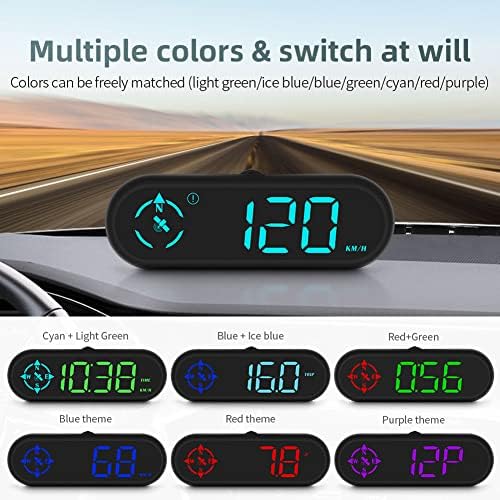 BY-J Digital GPS Speedometer, HUD de carro Chefe-up para carro com velocidade, lembrete de direção de fadiga e função