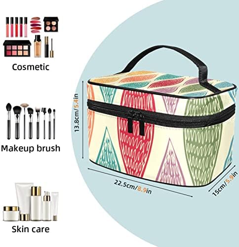 Abstract Hand desenhado Saco de maquiagem de viagem de fuso colorido para mulheres Organizador de casos cosméticos Bolsa