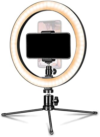 Luz de anel de 10 '', luz do anel selfie com suporte e suporte de telefone para gravação de vídeo/YouTube/Tiktok/Live Stream
