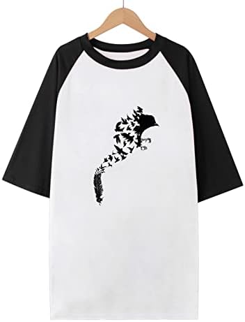 Camisas de estampa de pássaros Mulheres engraçadas Tee Nature Country Camise