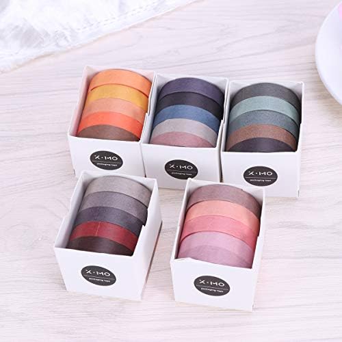 Fita máscara de máscara de Nuobesty Washi Defina de fita decorativa Diy Fita adesiva de máscara de papel DIY, 5 conjuntos