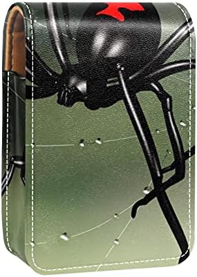 Mini estojo de batom com espelho para bolsa, Organização de suporte de caixa portátil da Spider Spider Black Spider