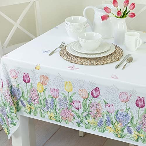 Toca de mesa de mola de Benson Mills, tecido de páscoa interna/externa à prova de tecidos e toalha de mesa de primavera