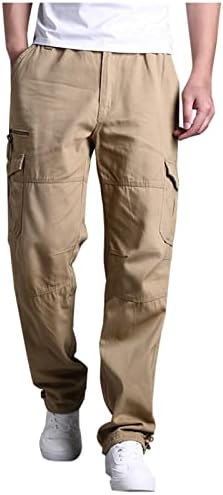 Calças de carga masculinas com bolsos múltiplos ripstop ripstop impermeável calças para homens trabalham viagens ao ar livre calças ao ar livre