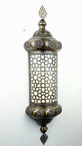 Sudamlasibazaar - Lâmpada de latão 30 Solência de iluminação Lâmpada de luz marroquina com lâmpada leve