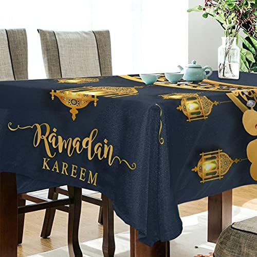 Ramadã Kareem Roupas de mesa para mesas de retângulo Eid Mubarak Tabela à prova d'água Tane