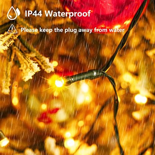Luzes da árvore de Natal - Warmwhite 480 LED 9,81ft x 16 luzes de gota decorações de Natal com 8 modelos e função de memória e temporizador