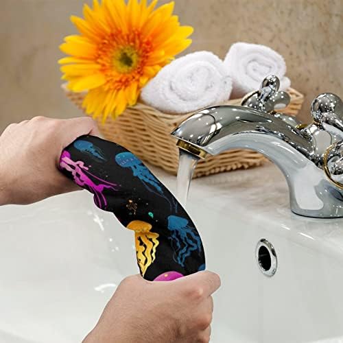 Toalhas de mão colorida e colorida de pano de lavagem corporal com pano de lavagem macia com fofos impressos para o banheiro hotel