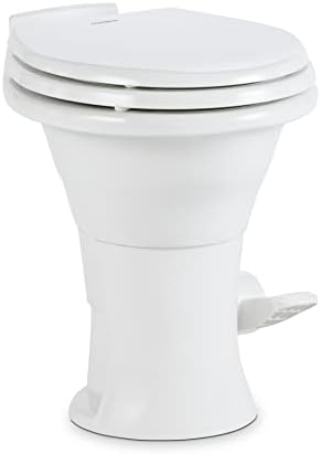 Dometic 310 banheiro padrão - forma oblonga, leve e eficiente com descarga de pressão, branca perfeita para trailers