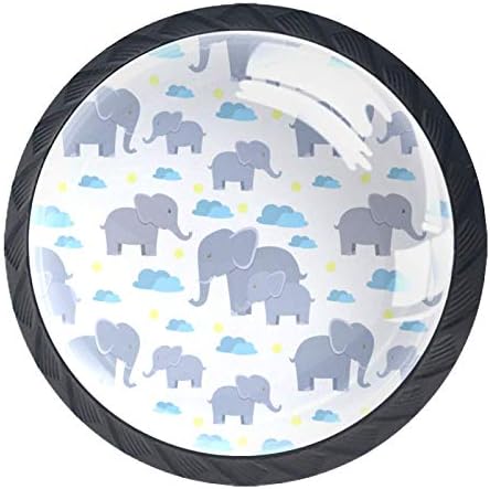 Idealiy Cartoon Elefante Mom Mãe Drawer Cloud Puxa Handles Cabinete Minã da cabine Manuse