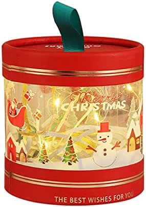 Bandeiras de festa para adultos Christmas Red e Green Cylinder Decoração de Natal Véspera de Natal Transparente Box Box Christmas Fruit Packaging Caixa de comprimidos