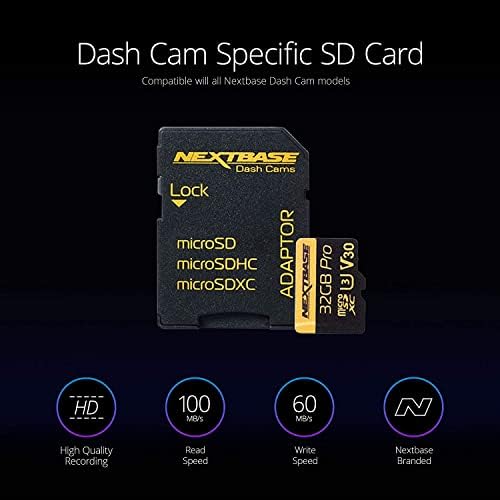 NextBase 128GB U3 Micro SD Card - com adaptador - Compatível com a NextBase no carro Dash Cams Série 1 e 2
